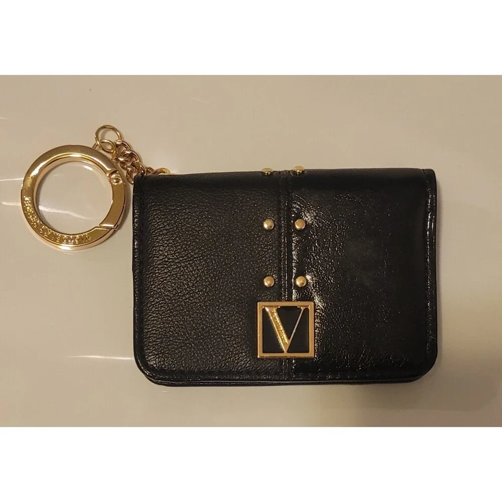 Victoria's Secret Black leather keychain wallet